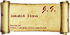 Jakubik Ilona névjegykártya